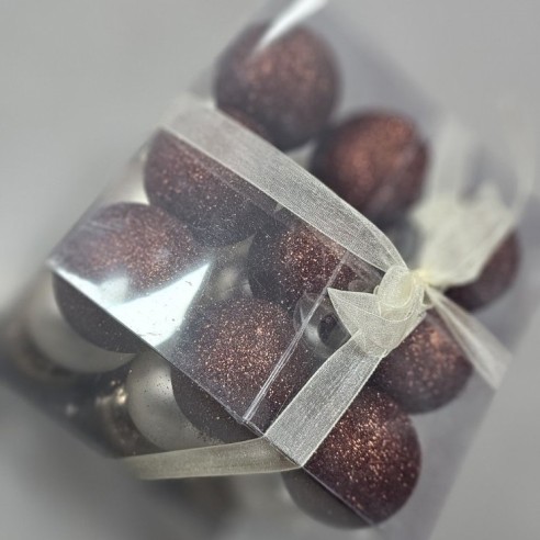 Коледни топки Ø5 см Перлено медно/бронз 27 бр. ➤ топ цена ➤ dshome.bg