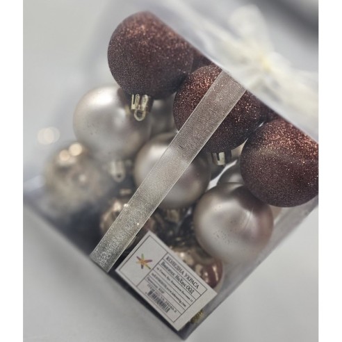 Коледни топки Ø5 см Перлено медно/бронз 27 бр. ➤ топ цена ➤ dshome.bg