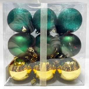 Коледни топки Ø6 см златисти и с райе 6 бр. ➤ топ цена ➤ dshome.bg