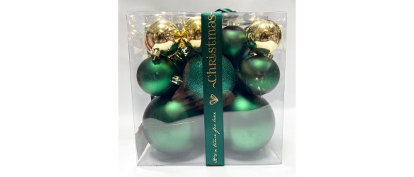 Коледни топки Ø6 см златисти и с райе 6 бр. ➤ топ цена ➤ dshome.bg