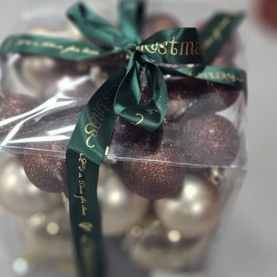 Коледни топки Ø6 см златисти и с райе 6 бр. ➤ топ цена ➤ dshome.bg 2