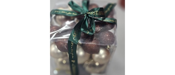 Коледни топки Ø6 см златисти и с райе 6 бр. ➤ топ цена ➤ dshome.bg