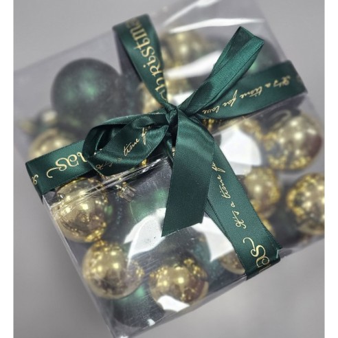 Коледни топки Ø5/6/8/10 см Перлено зелено/златно 29 бр. ➤ топ цена ➤ dshome.bg