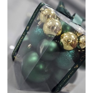 Коледни топки Ø6 см златисти и с райе 6 бр. ➤ топ цена ➤ dshome.bg 2