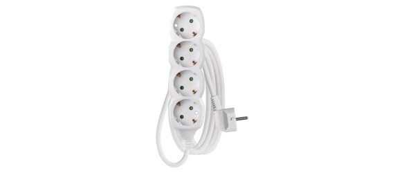 Разклонител с 4 гнезда 1.5 м бял EMOS ➤ топ цена ➤ dshome.bg