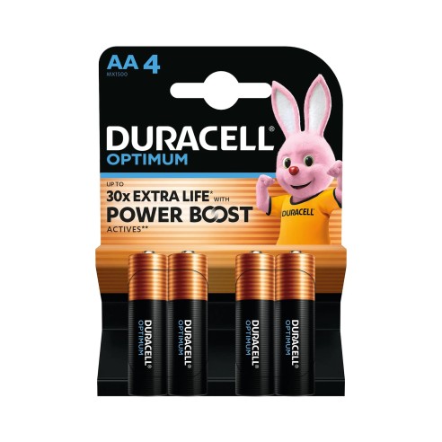 Алкални батерии AA LR6 4 бр. DURACELL OPTIMUM ➤ топ цена ➤ dshome.bg