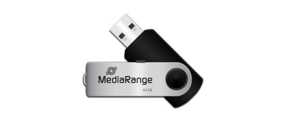 Флаш памет USB 2.0 16 GB черно/сребристо MediaRange ➤ топ цена ➤ dshome.bg
