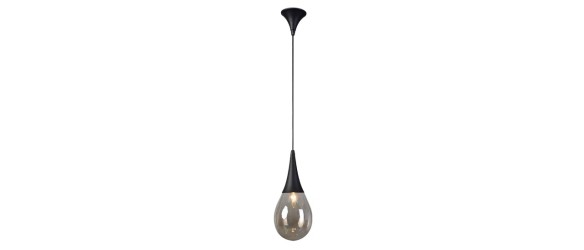 Пендел 1xЕ14 Φ16 см Black Amber Glass ACA LIGHTING