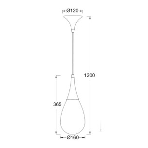 Пендел 1xЕ14 Φ16 см Black Amber Glass ACA LIGHTING 2