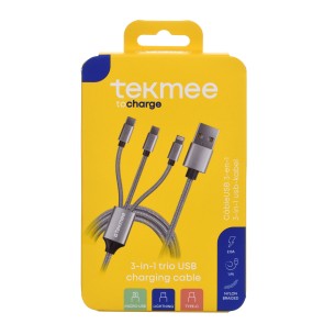 USB кабел 3в1 Fast Charge TEKMEE