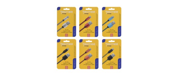 Кабел за зареждане Type-C към USB 1 м Nylon braided TEKMEE