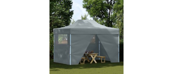 Сгъваема парти шатра с 4 странични стени 3x4 м антрацит ➤ топ цена ➤ dshome.bg