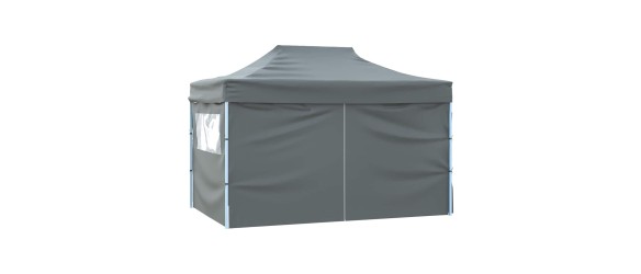 Сгъваема парти шатра с 4 странични стени 3x4 м антрацит ➤ топ цена ➤ dshome.bg