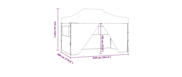 Сгъваема парти шатра с 4 странични стени 3x4 м антрацит ➤ топ цена ➤ dshome.bg