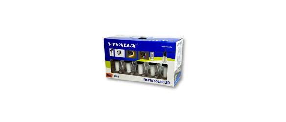 Соларна LED верига с 10 лампи и дистанционно 8 м RGB+W FIESTA VIVALUX