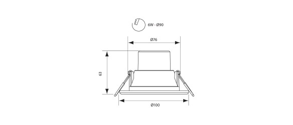 LED луна за вграждане TOP 6 W сива VIVALUX