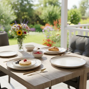 Порцеланов сервиз за хранене 24 части Кафяви пръски TOPRAKSAN ➤ топ цена ➤ dshome.bg 2