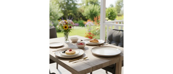 Порцеланов сервиз за хранене 24 части Кафяви пръски TOPRAKSAN