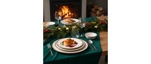 Порцеланов сервиз за хранене 24 части Кафяви пръски TOPRAKSAN