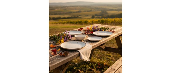 Порцеланов сервиз за хранене 24 части Кафяви пръски TOPRAKSAN