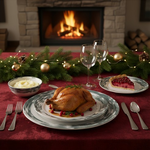 Порцеланов сервиз за хранене 24 части Водовъртеж TOPRAKSAN ➤ топ цена ➤ dshome.bg