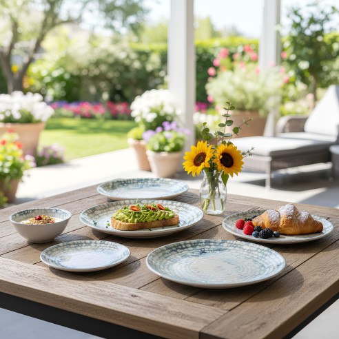 Порцеланов сервиз за хранене 24 части Мозайка TOPRAKSAN ➤ топ цена ➤ dshome.bg