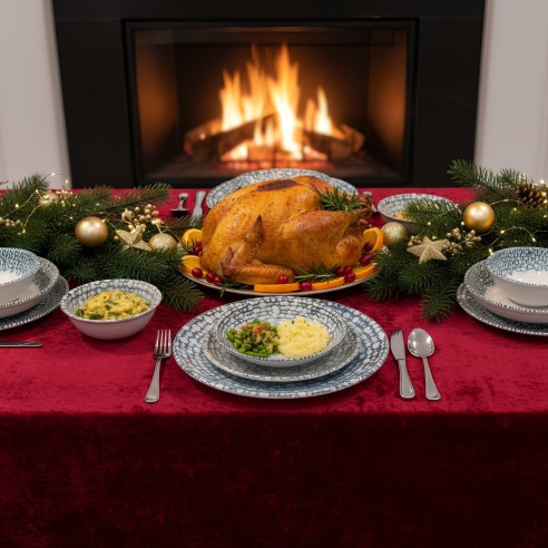 Порцеланов сервиз за хранене 24 части Мозайка TOPRAKSAN ➤ топ цена ➤ dshome.bg