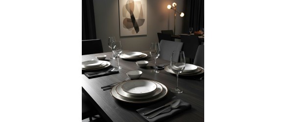 Порцеланов сервиз за хранене 24 части Кафяви пръски TOPRAKSAN