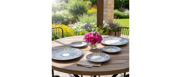 Порцеланов сервиз за хранене 24 части Сини щрихи TOPRAKSAN