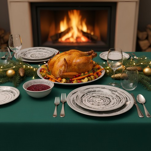 Порцеланов сервиз за хранене 24 части Exo TOPRAKSAN ➤ топ цена ➤ dshome.bg