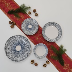 Порцеланов сервиз за хранене 24 части Сини щрихи TOPRAKSAN