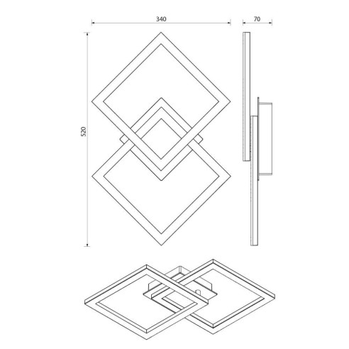 LED плафон 20 W Sonoma SQ2 черен VIVALUX