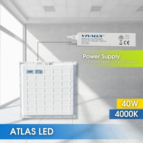 LED панел за вграждане 40 W 4000 К Atlas VIVALUX