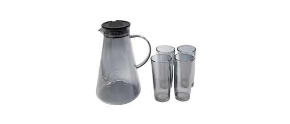 Комплект кана с чаши 4 бр. 2л/200 мл сиви