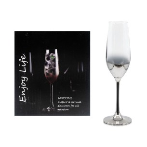 Комплект от 6 чаши за вино 235 мл Преливащ металик 2