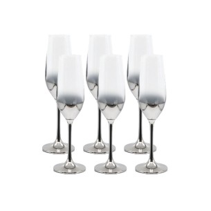 Комплект от 6 чаши за вино 235 мл Преливащ металик