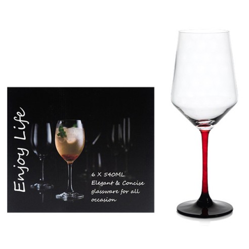 Комплект от 6 чаши за вино 540 мл Цветно столче Бордо