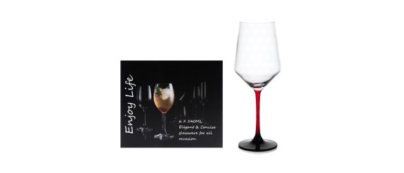 Комплект от 6 чаши за вино 540 мл Цветно столче Бордо