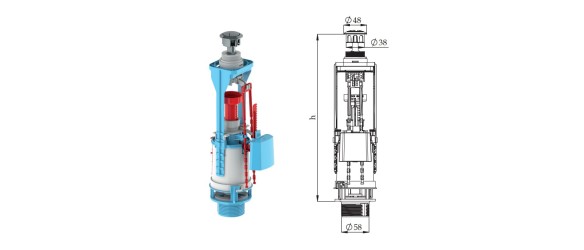 Универсален изпразващ механизъм за казанче NIKIPLAST-M