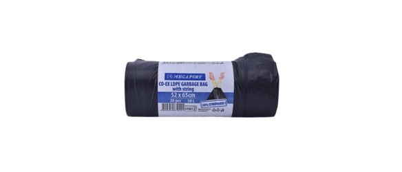 Чували за смет с връв 52x65 см 50 л 20 бр. МЕГАПОРТ