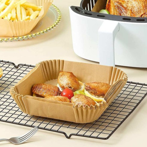 Хартиени тавички за Еър Фрайър 16x16 см 50 броя ➤ топ цена ➤ dshome.bg