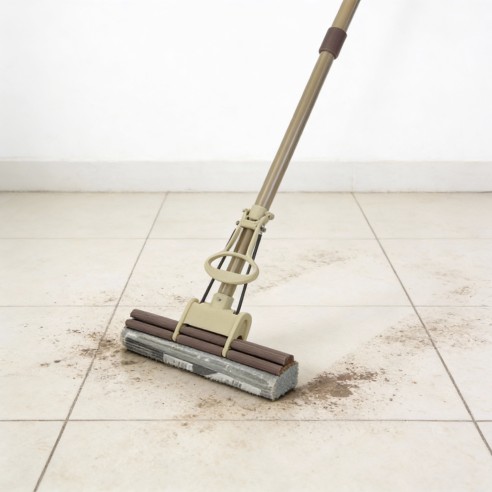 Двоен моп с телескопична дръжка 125x27 см BABADO CREAM