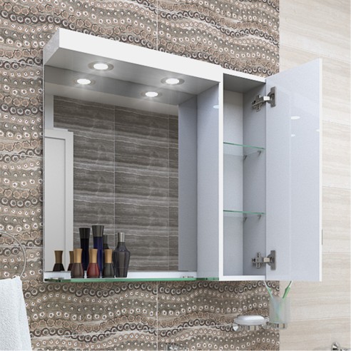 Горен шкаф за баня с LED осветление Дея TRIANO