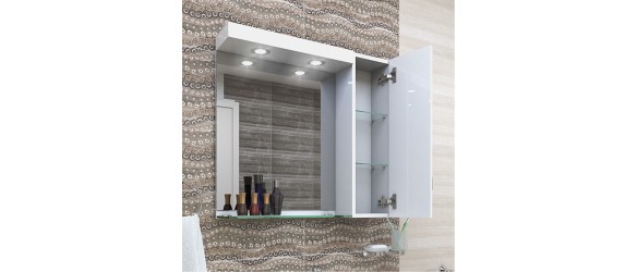 Горен шкаф за баня с LED осветление Дея TRIANO