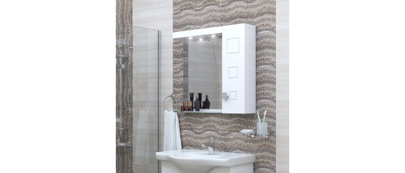 Горен шкаф за баня с LED осветление Дея TRIANO