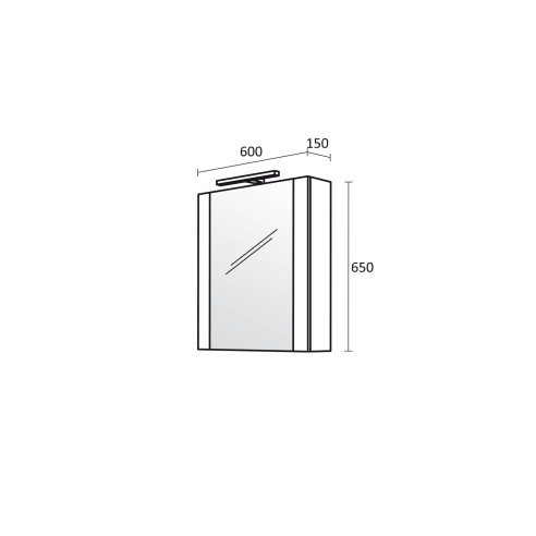Горен шкаф за баня с LED осветление Хюстън 2 TRIANO