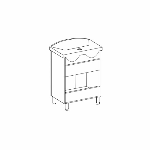 Шкаф за баня с мивка Атила TRIANO