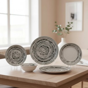 Порцеланов сервиз за хранене 24 части Exo TOPRAKSAN ➤ топ цена ➤ dshome.bg