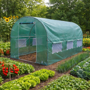 Тунелна оранжерия с армирано покривало 4x2.5x2 м (10 м2)