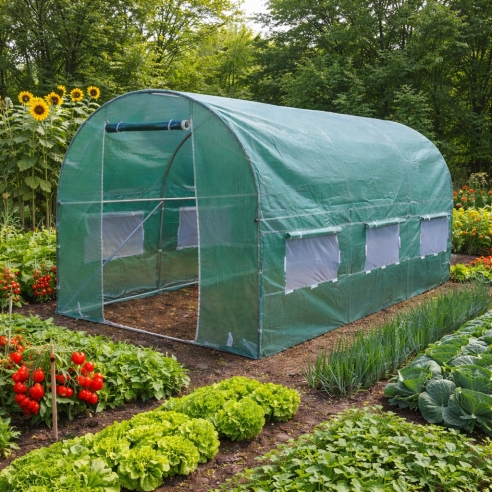 Тунелна оранжерия с армирано покривало 4x2.5x2 м (10 м2)